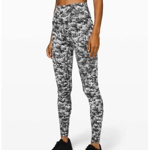 Lululemon Wunder Under High-Rise Tight 28" *Luxtreme Misted Jacquard Black White